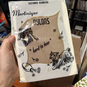 Martinique Seamless Textured Beige Vintage 1950's Nylons NWT Hosiery Stockings